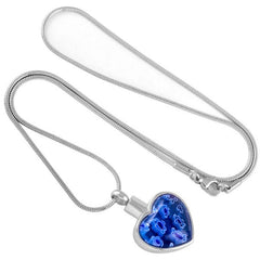 Heart Shaped Murano Glass Cremation Urn Necklace