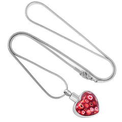 Heart Shaped Murano Glass Cremation Urn Necklace