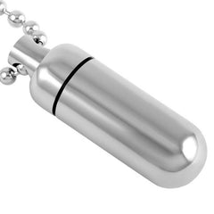 High Polished Cylinder Vial Cremation Urn Necklace
