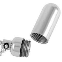 High Polished Cylinder Vial Cremation Urn Necklace