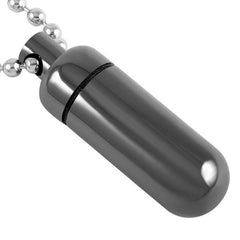 High Polished Cylinder Vial Cremation Urn Necklace