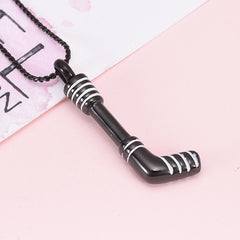 Hockey Stick Cremation Urn Necklace