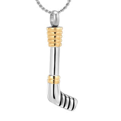 Hockey Stick Cremation Urn Necklace