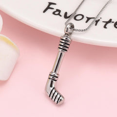 Hockey Stick Cremation Urn Necklace