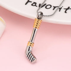 Hockey Stick Cremation Urn Necklace