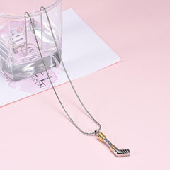 Hockey Stick Cremation Urn Necklace