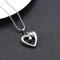 Horse in Heart Cremation Necklace