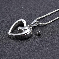 Horse in Heart Cremation Necklace