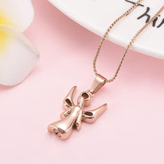 Infinity Angel With Wings Cremation Urn Necklace