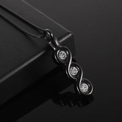 Infinity Gemstone Cremation Urn Necklace With Rhinestones