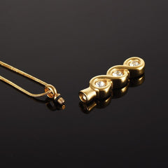 Infinity Gemstone Cremation Urn Necklace With Rhinestones