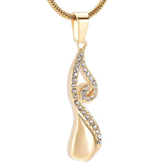 Infinty Teardrop Cremation Urn Necklace With Rhinestones