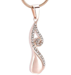 Infinty Teardrop Cremation Urn Necklace With Rhinestones