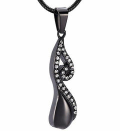 Infinty Teardrop Cremation Urn Necklace With Rhinestones