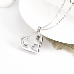 Jeweled Butterfly in Heart Cremation Urn Necklace With Rhinestones