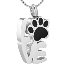 Love With Paw Pet Cremation Urn Necklace