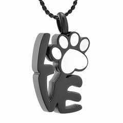 Love With Paw Pet Cremation Urn Necklace