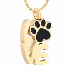 Love With Paw Pet Cremation Urn Necklace