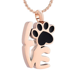 Love With Paw Pet Cremation Urn Necklace