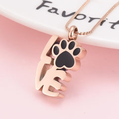 Love With Paw Pet Cremation Urn Necklace