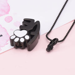 Love With Paw Pet Cremation Urn Necklace