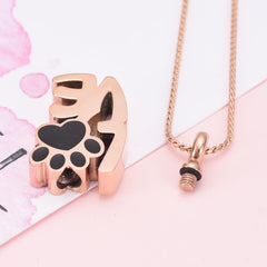 Love With Paw Pet Cremation Urn Necklace