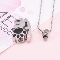 Love With Paw Pet Cremation Urn Necklace