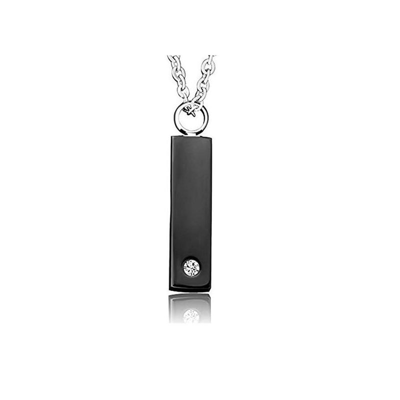 Modern Square Cremation Urn Necklace With Gem Rhinestone