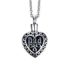 Mom/Dad Heart Shaped Cremation Necklace