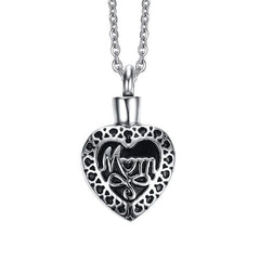 Mom/Dad Heart Shaped Cremation Necklace