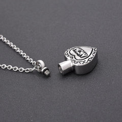 Mom Heart Shaped Cremation Urn Necklace