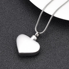 "Mom, Love You Forever" Heart Shaped Cremation Urn Necklace With Rhinestone