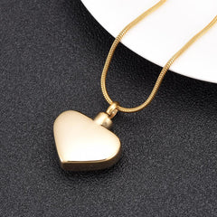"Mom, Love You Forever" Heart Shaped Cremation Urn Necklace With Rhinestone