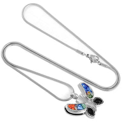 Murano Glass Butterfly Cremation Urn Necklace