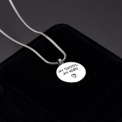 "My Daddy, My Hero" With Heart Engraved Urn Necklace