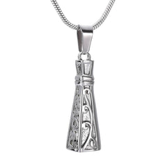 Ornate Lighthouse Cremation Urn Necklace