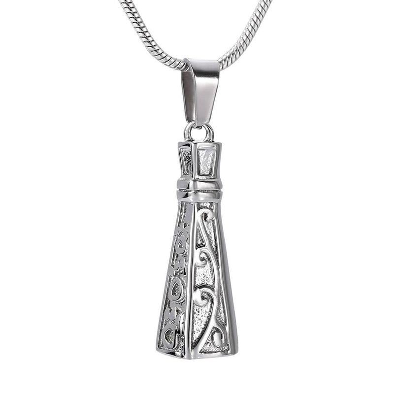 Ornate Lighthouse Cremation Urn Necklace