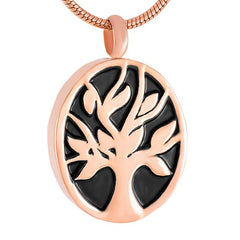 Oval Tree Of Life Cremation Urn Necklace