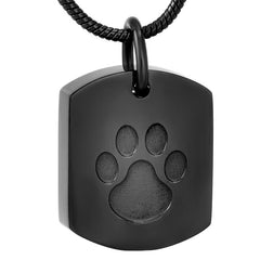 Pet Paw Dog Tag Cremation Urn Necklace