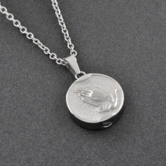 Praying Hands Cremation Urn Necklace