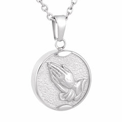 Praying Hands Cremation Urn Necklace