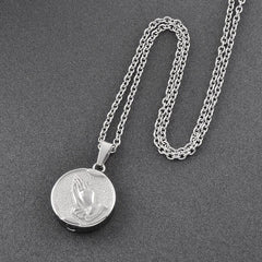 Praying Hands Cremation Urn Necklace