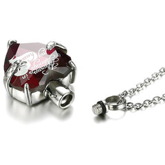 Violet Crystal Heart Urn Necklace Etched Always In My Heart