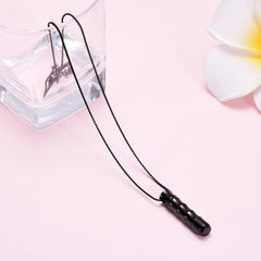 Ribbed Modern Cylinder Tube Cremation Urn Necklace