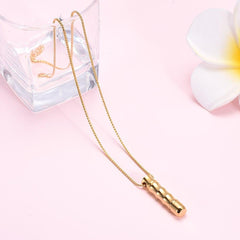 Ribbed Modern Cylinder Tube Cremation Urn Necklace