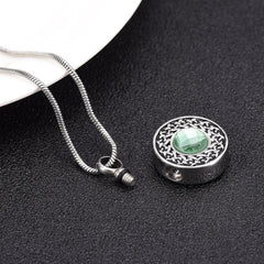 Celtic Round Pendant Cremation Urn Necklace