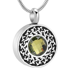 Celtic Round Pendant Cremation Urn Necklace