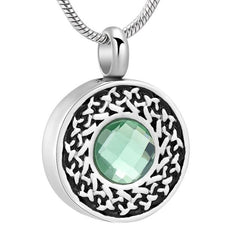 Celtic Round Pendant Cremation Urn Necklace