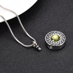 Celtic Round Pendant Cremation Urn Necklace