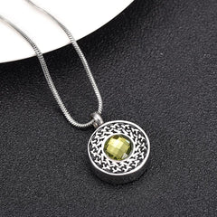 Celtic Round Pendant Cremation Urn Necklace